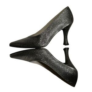 Stuart Weitzman Silver Gray Sparkle Heels Size 7B‎ Excellent Condition